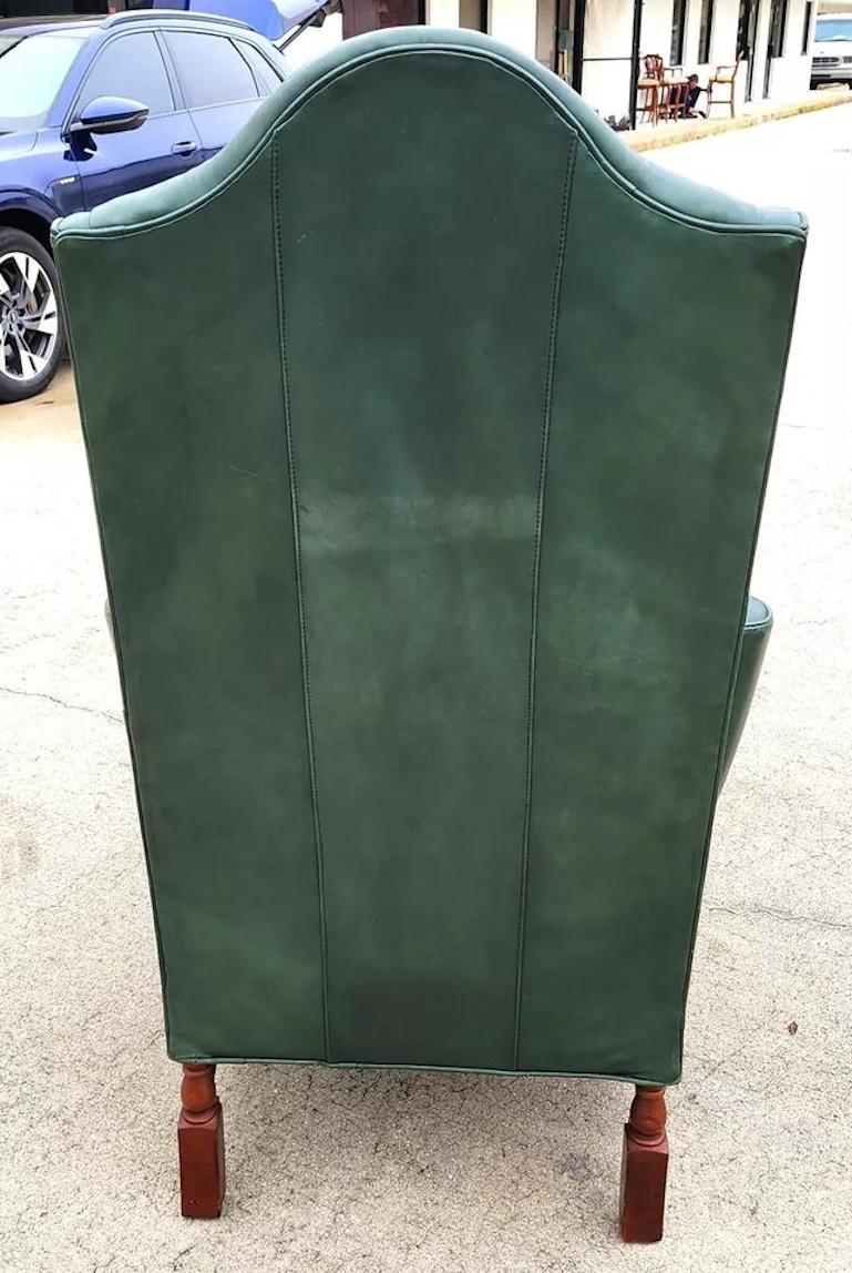 Vintage Lexington Leather Wingback Chair Ottoman Palmer Home Collection 1960s For Sale 1