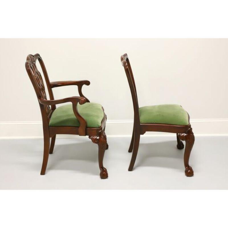 LEXINGTON Solid Mahogany Chippendale Style Ball in Claw Dining Chairs - Set of 8 In Good Condition In Charlotte, NC