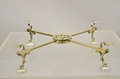 Vintage LFS Ltd English Sheffield Brass Tone Metal Expandable Footed Trivet