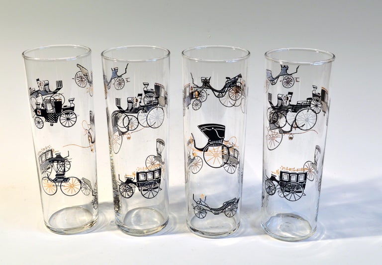 Libbey Curio Line Designed by Freda Diamond Pilsner Bar Glasses Set of