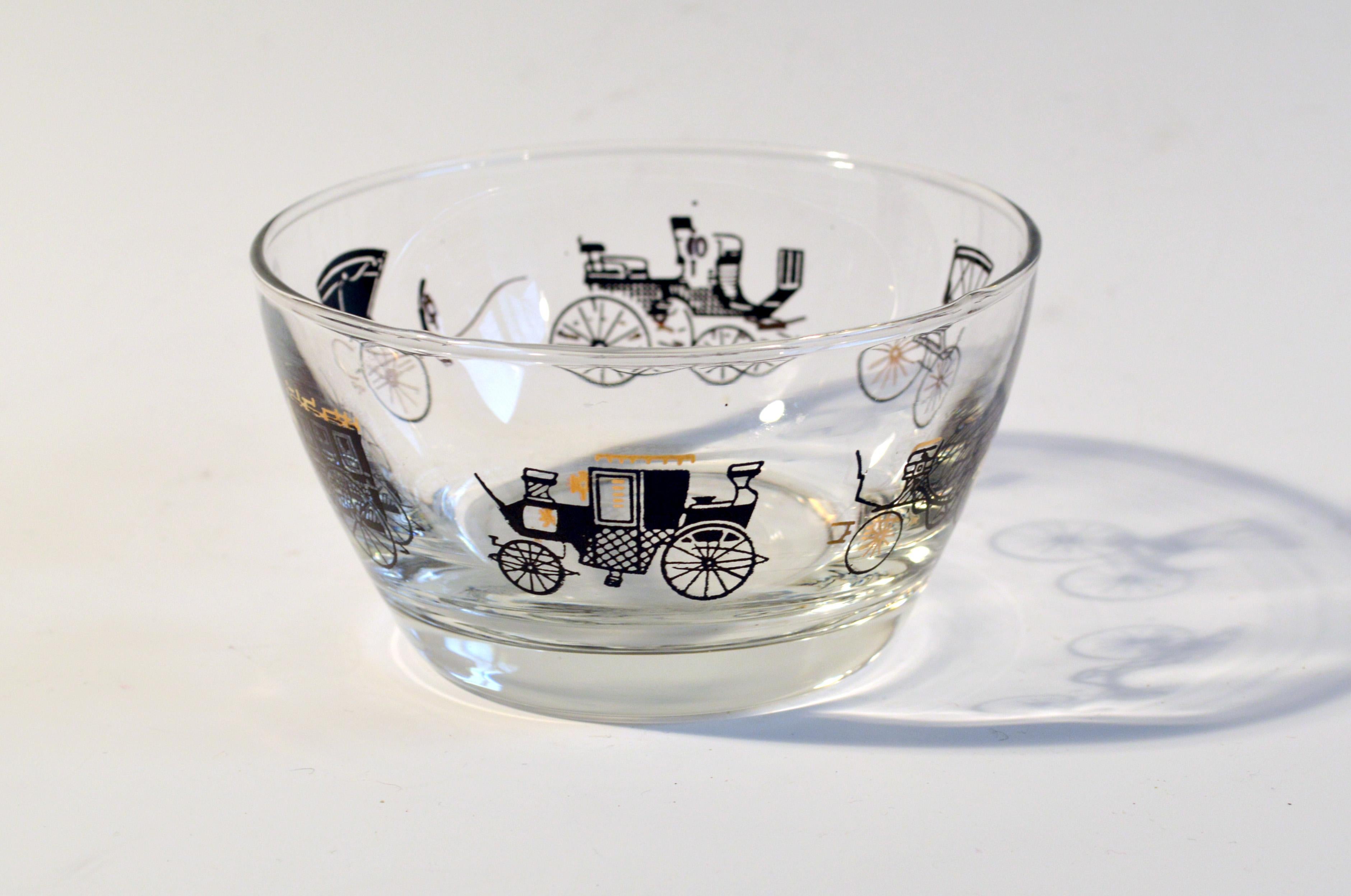 American 50's Vintage Libbey Bar Glasses, Curio Line Designed by Freda Diamond For Sale