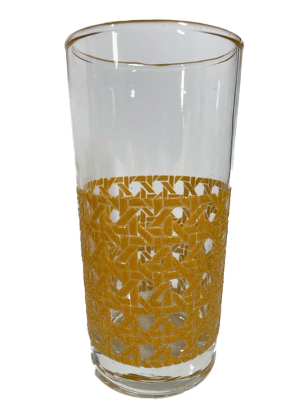 Libbey Glass Co., Schilfrohrmuster, Trinkgläser (Moderne der Mitte des Jahrhunderts) im Angebot