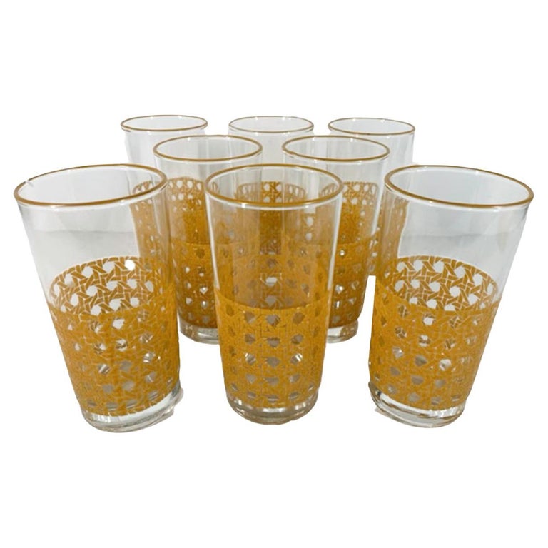 Vintage Libbey Glass Co., Cane Pattern, Highball Glasses For Sale
