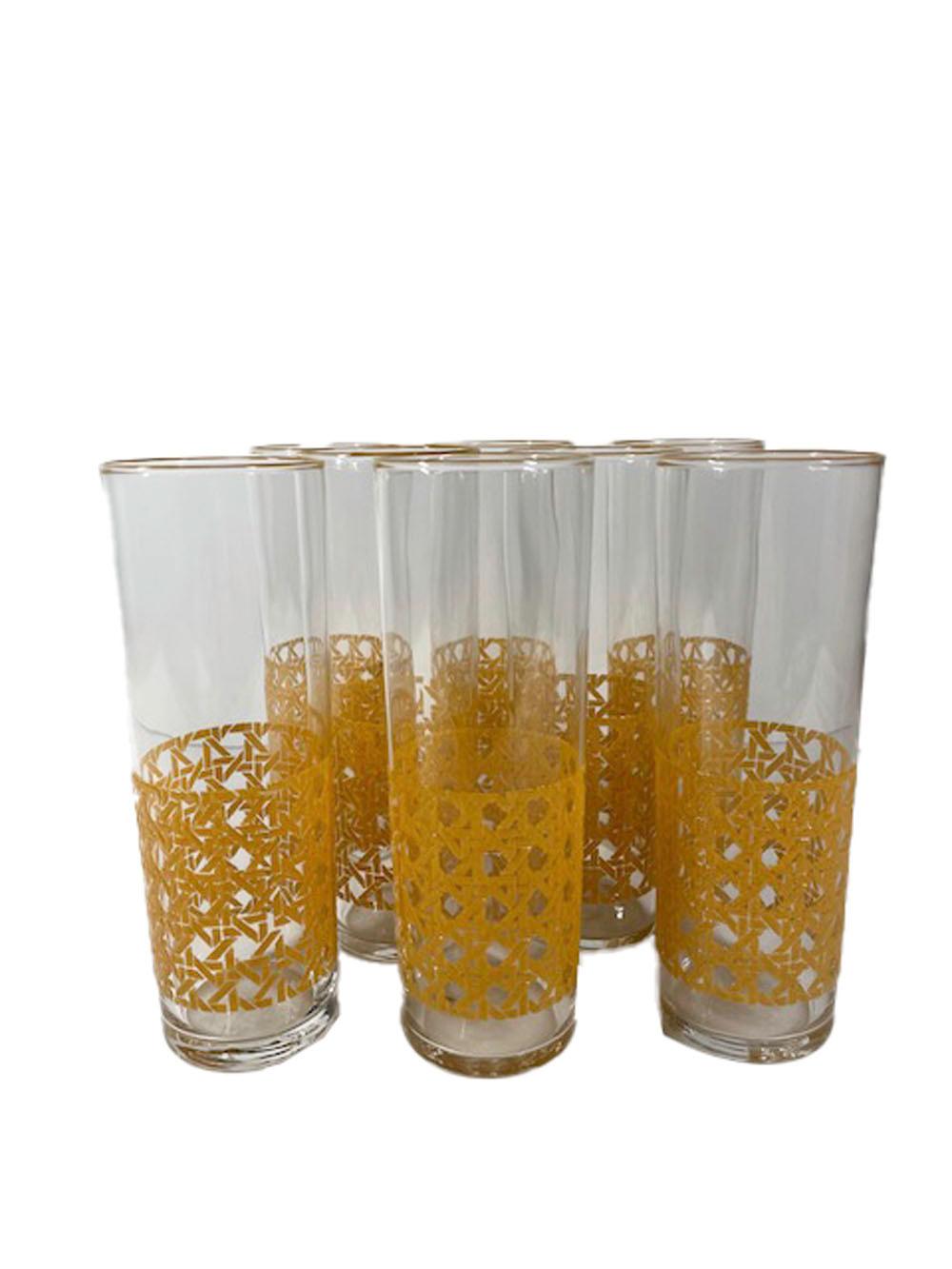 Libbey Glass Co., Vintage-Gläser, Schilfrohrmuster, Tom Collins-Gläser (amerikanisch) im Angebot