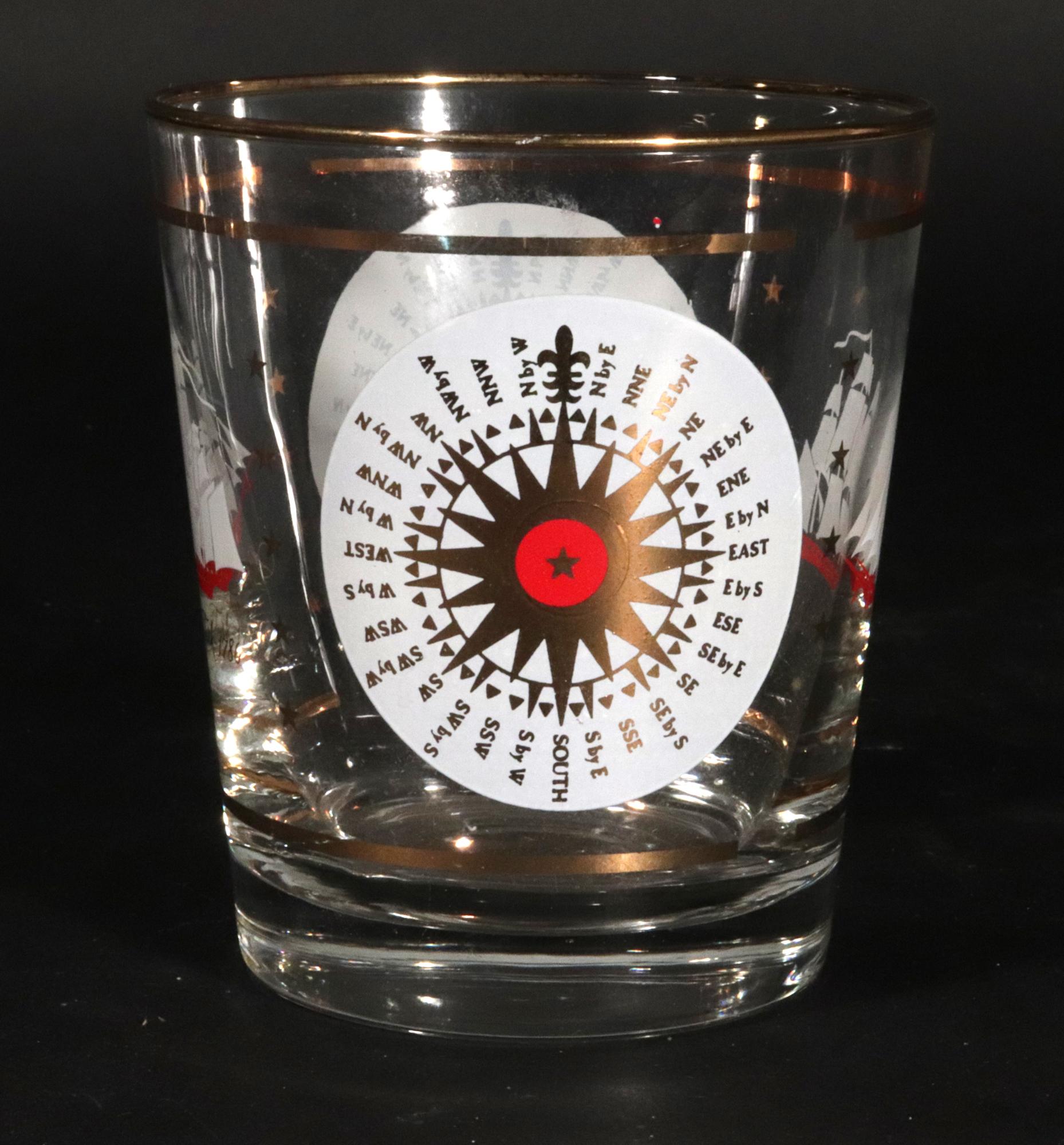 Bicchieri da cocktail Nautical Double Rocks in vetro Libbey vintage - set di sette bicchieri in vendita 4