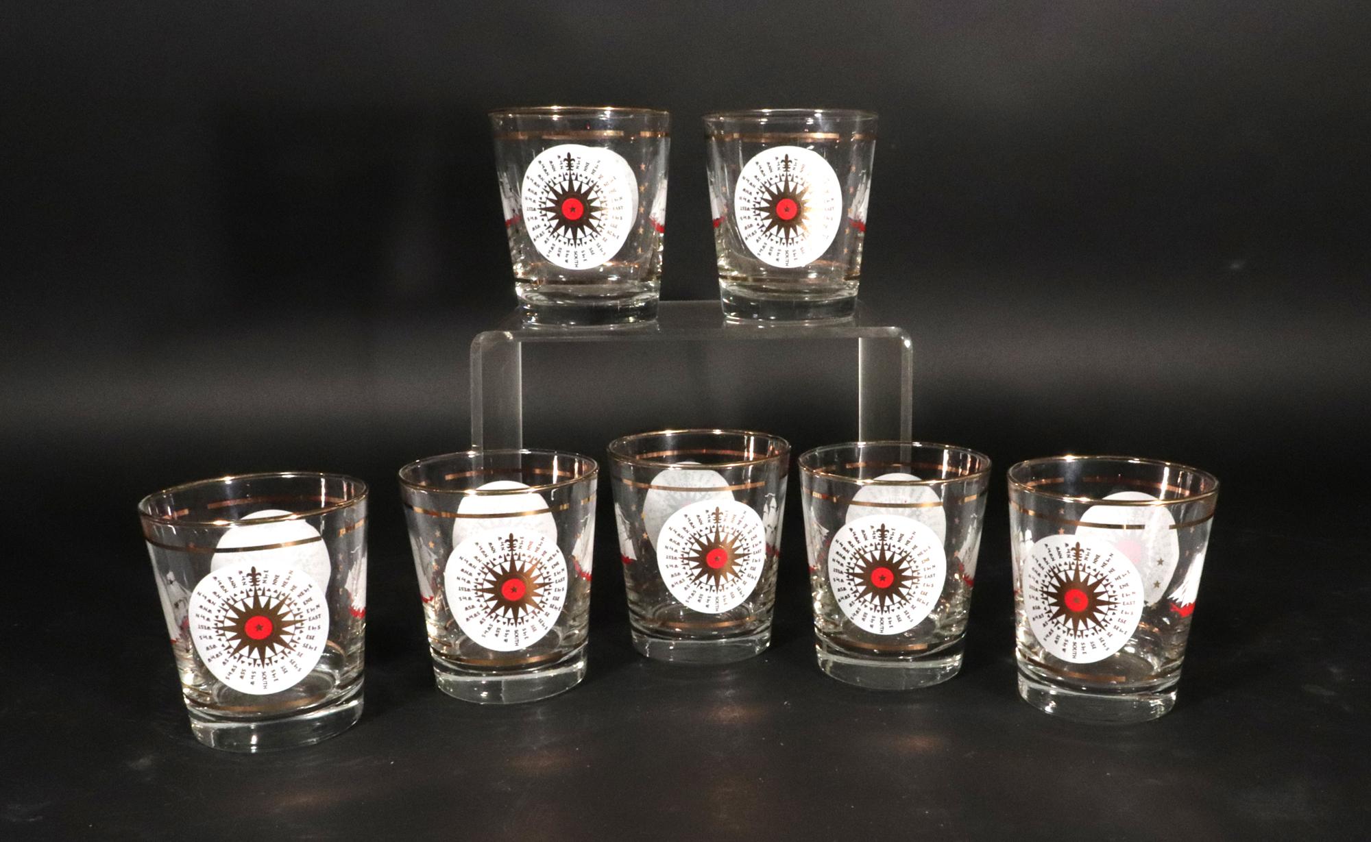 Vetro Bicchieri da cocktail Nautical Double Rocks in vetro Libbey vintage - set di sette bicchieri in vendita
