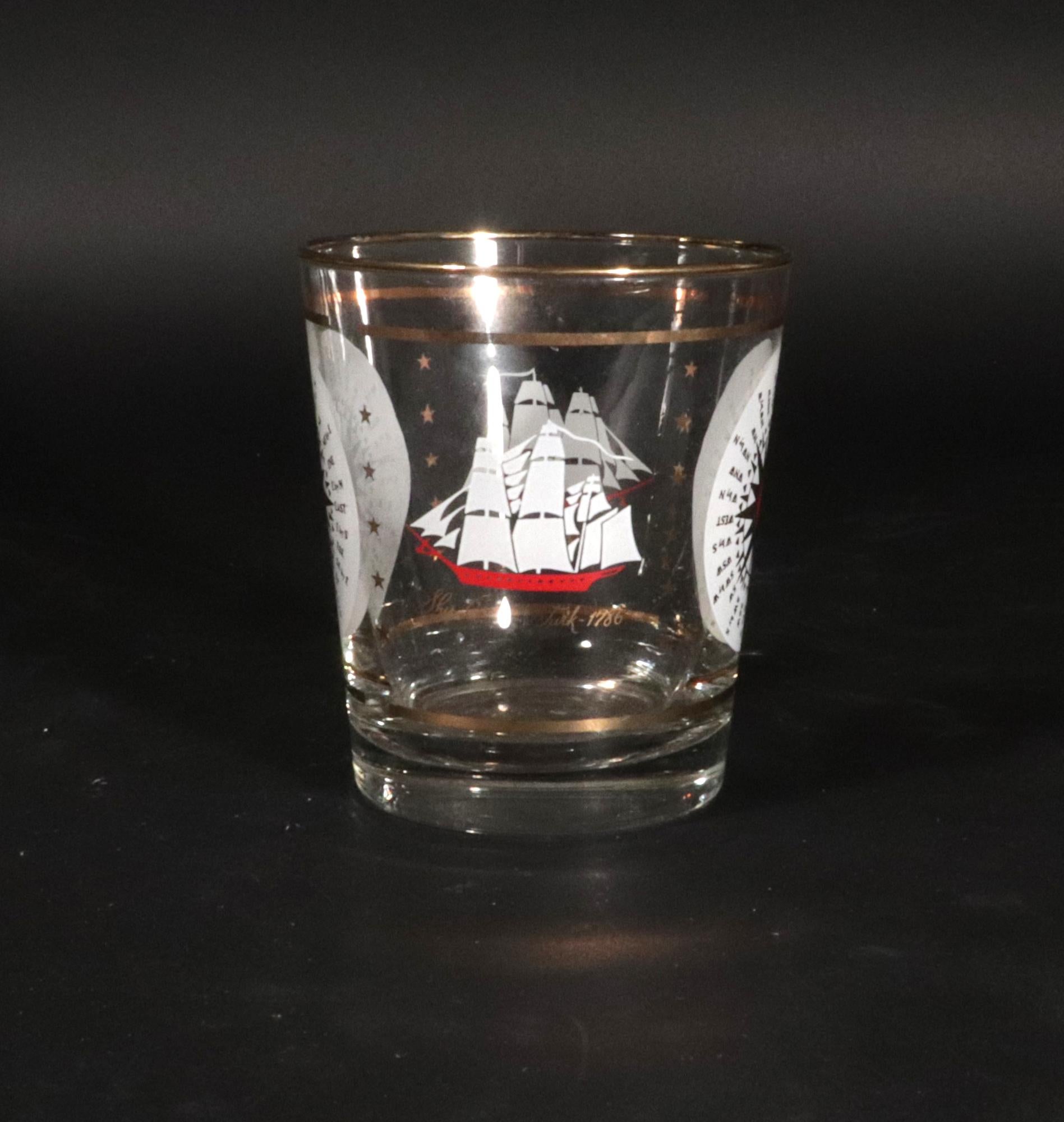 Bicchieri da cocktail Nautical Double Rocks in vetro Libbey vintage - set di sette bicchieri in vendita 2