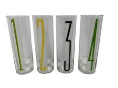 Vintage Libbey Glass Tom Collins Glasses Numbered 1-8 Each in a Different Color