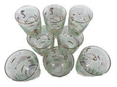 Vintage Libbey Glassware Marine Life Cocktail Glasses in the Atomic Style
