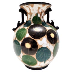 Handgefertigte und handbemalte Liberty-Vase aus Steingut von Albisola, Italien, Vintage
