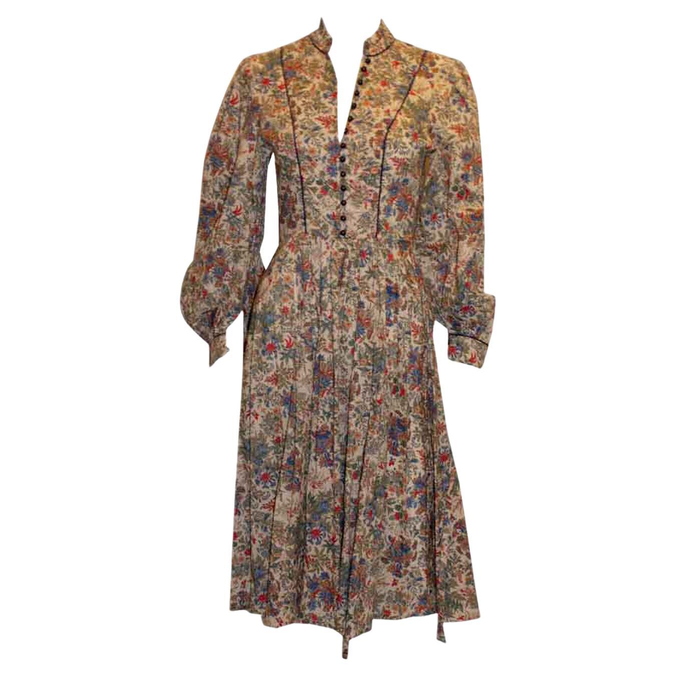 Vintage Liberty Lawn Cotton Floral Dress For Sale