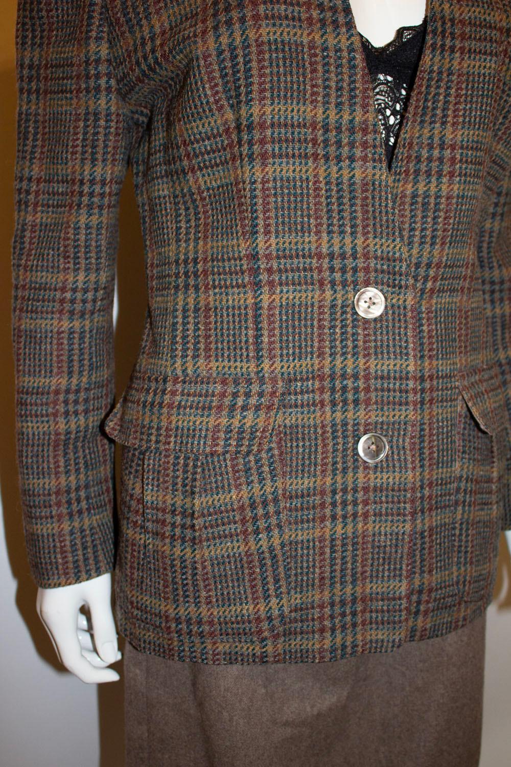 Vintage Liberty of London Brown Wool Skirt Suit For Sale 1