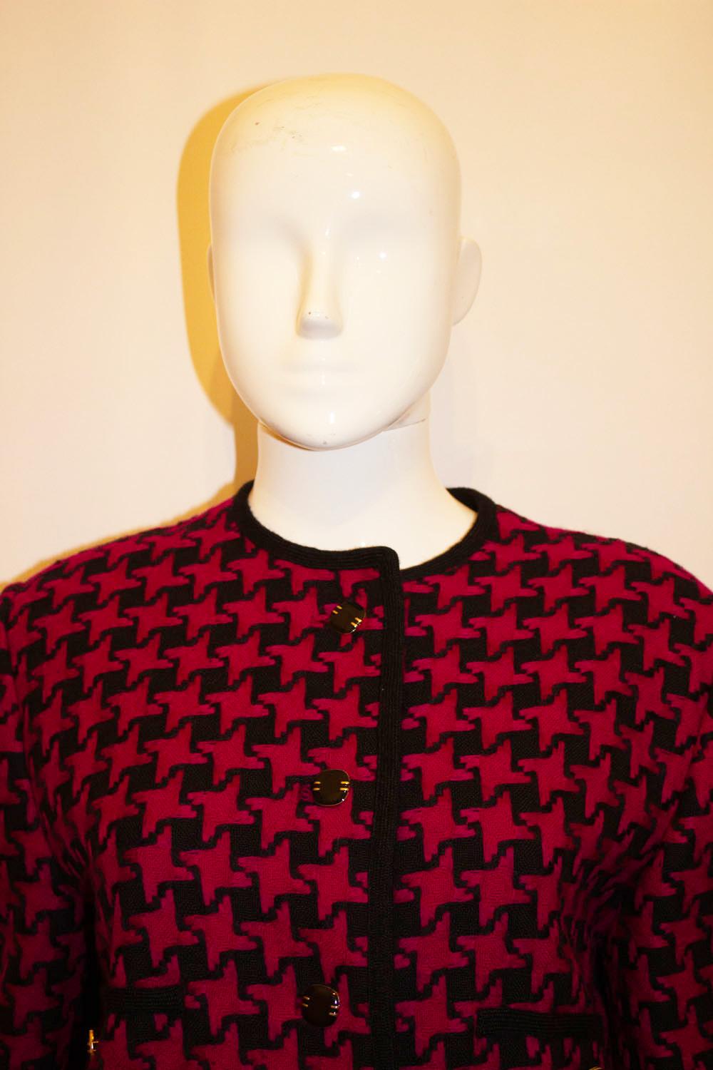 Women's Vintage Liberty of London Pink and Black Skirt Suit For Sale