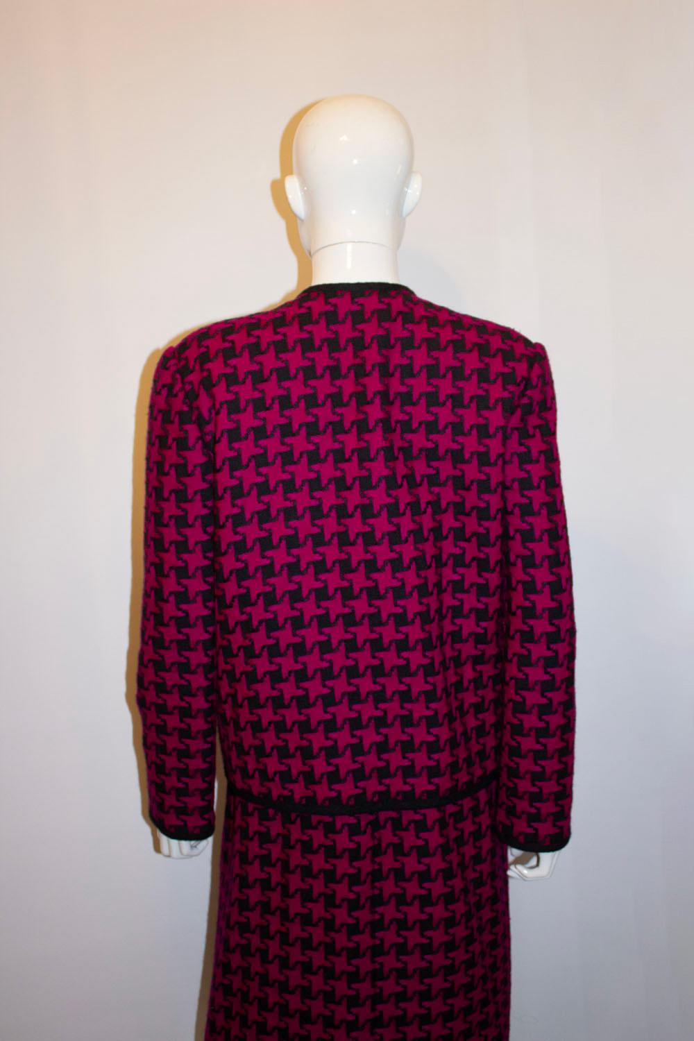  Vintage Liberty of London Pink and Black Skirt Suit For Sale 1