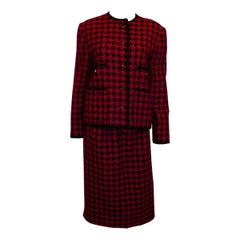 Vintage Liberty of London Pink and Black Skirt Suit