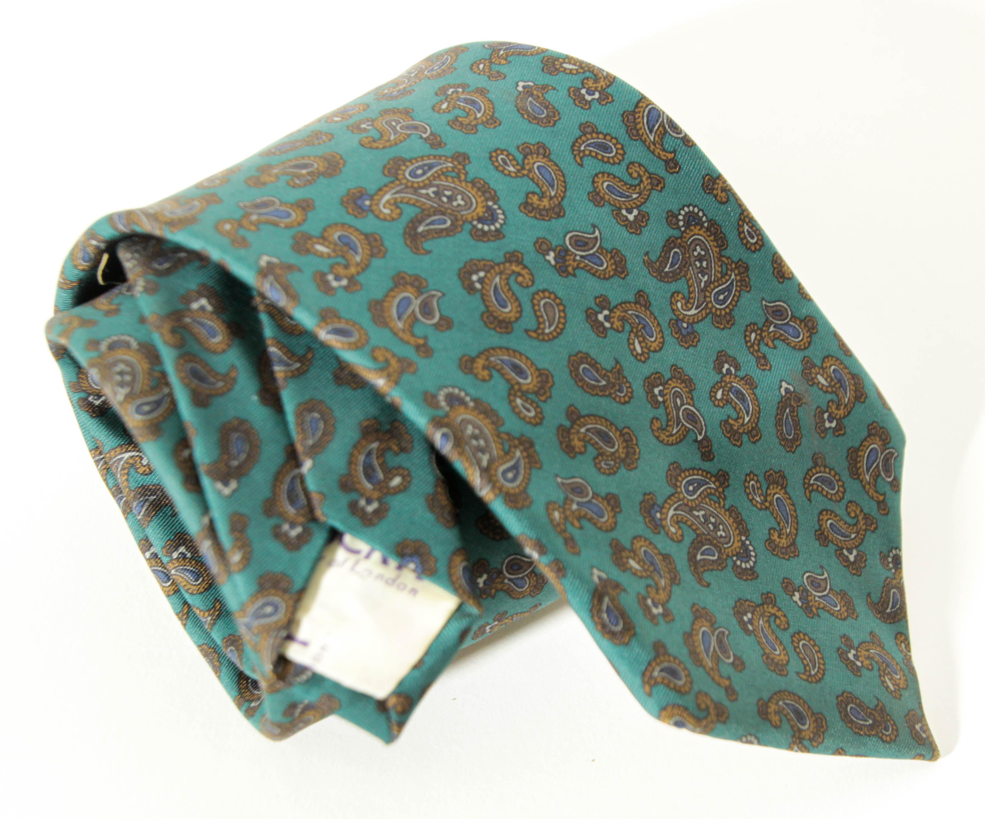 Vintage LIBERTY of London Silk Tie With Paisley Motifs Men NeckTie For Sale 5