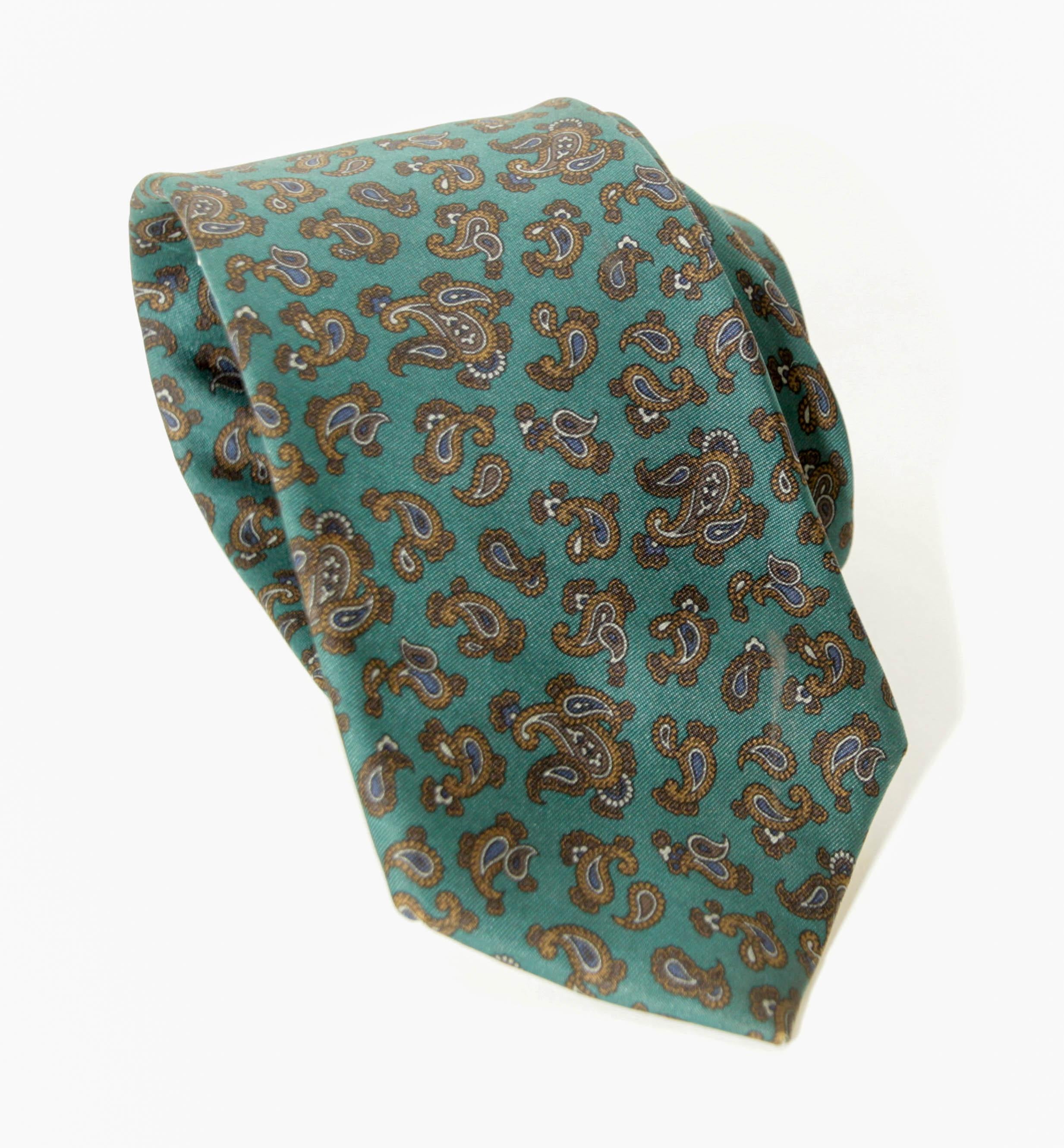 Gray Vintage LIBERTY of London Silk Tie With Paisley Motifs Men NeckTie For Sale