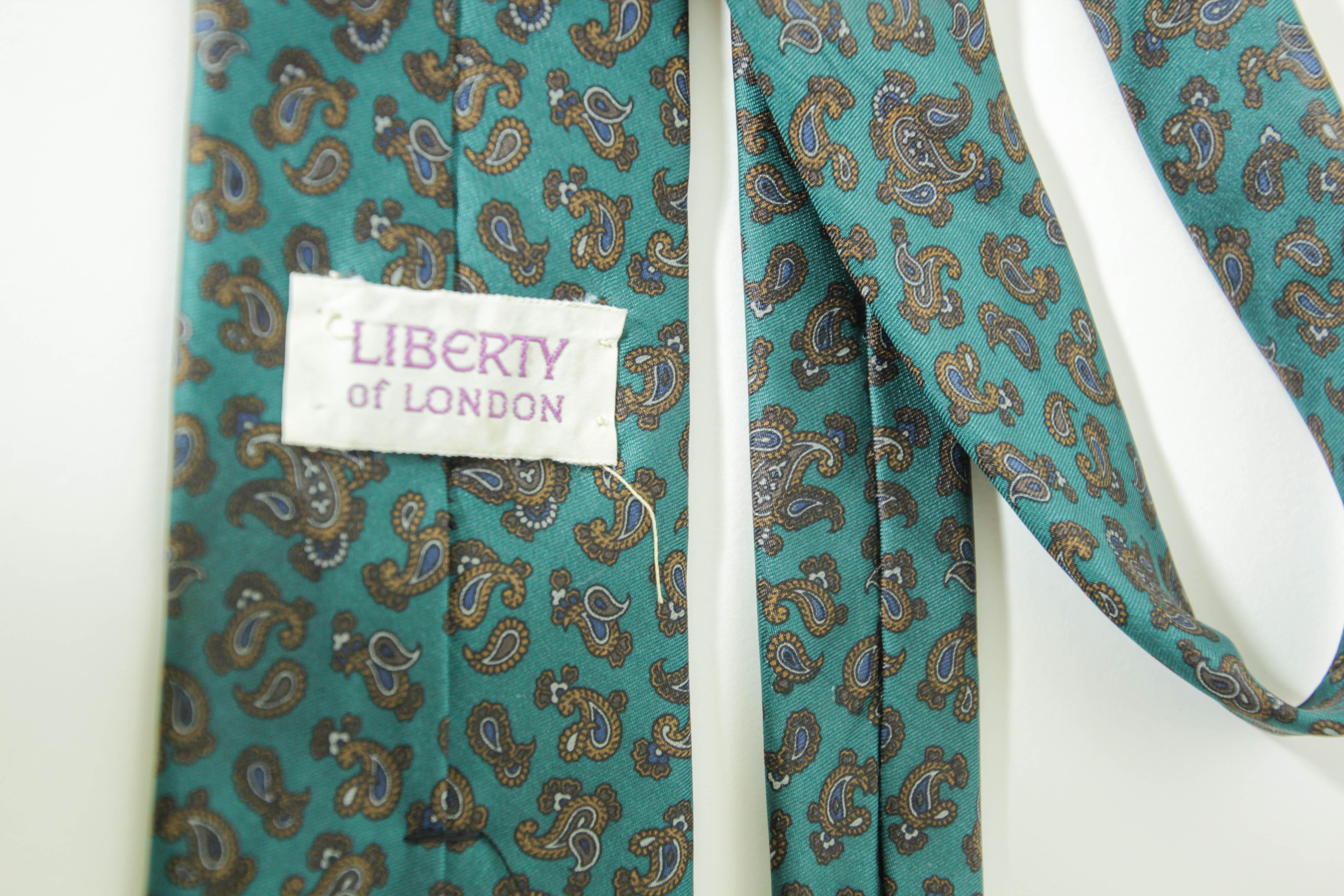 Vintage LIBERTY of London Silk Tie With Paisley Motifs Men NeckTie For Sale 2