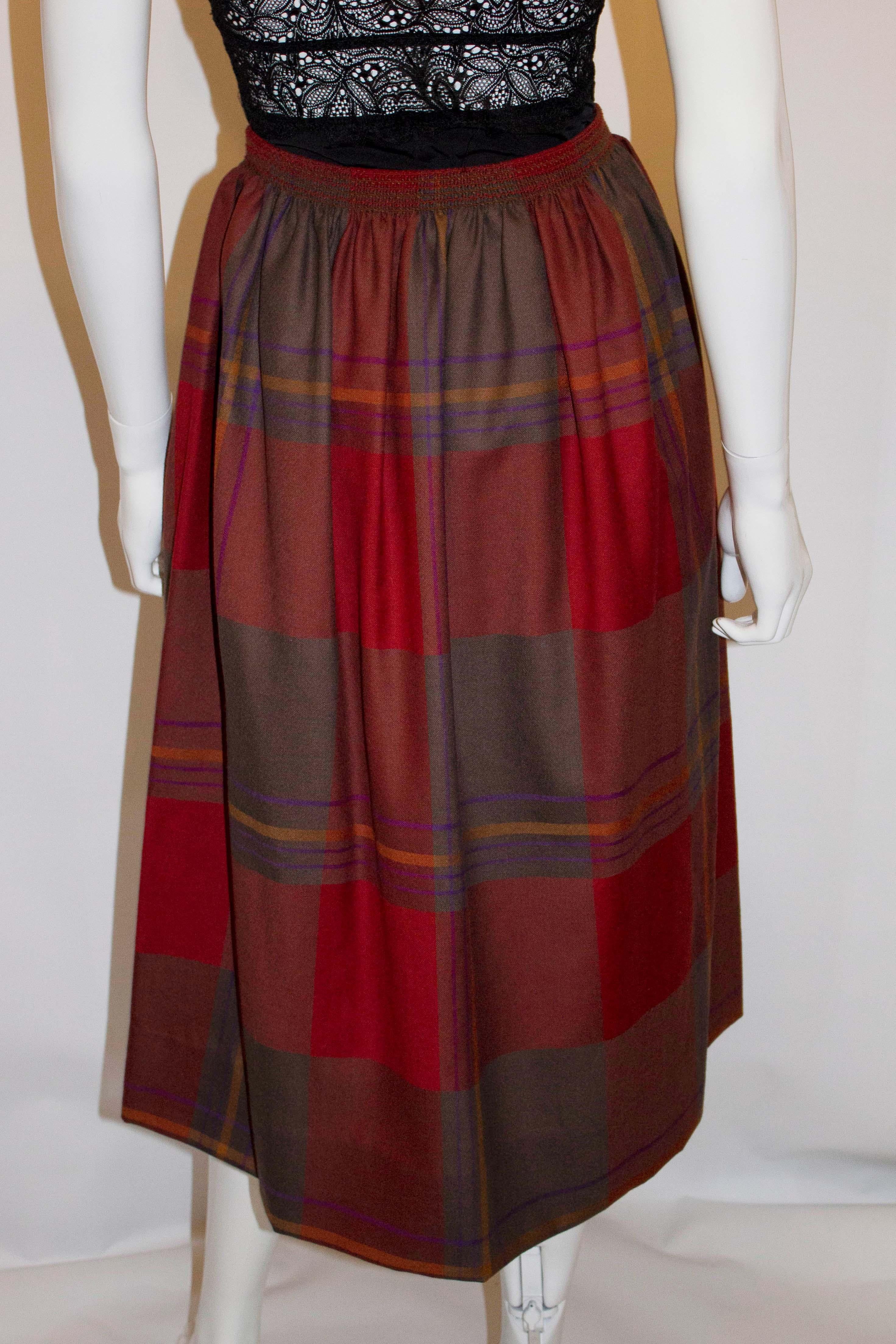 Brown Vintage Liberty of London Wool Skirt For Sale
