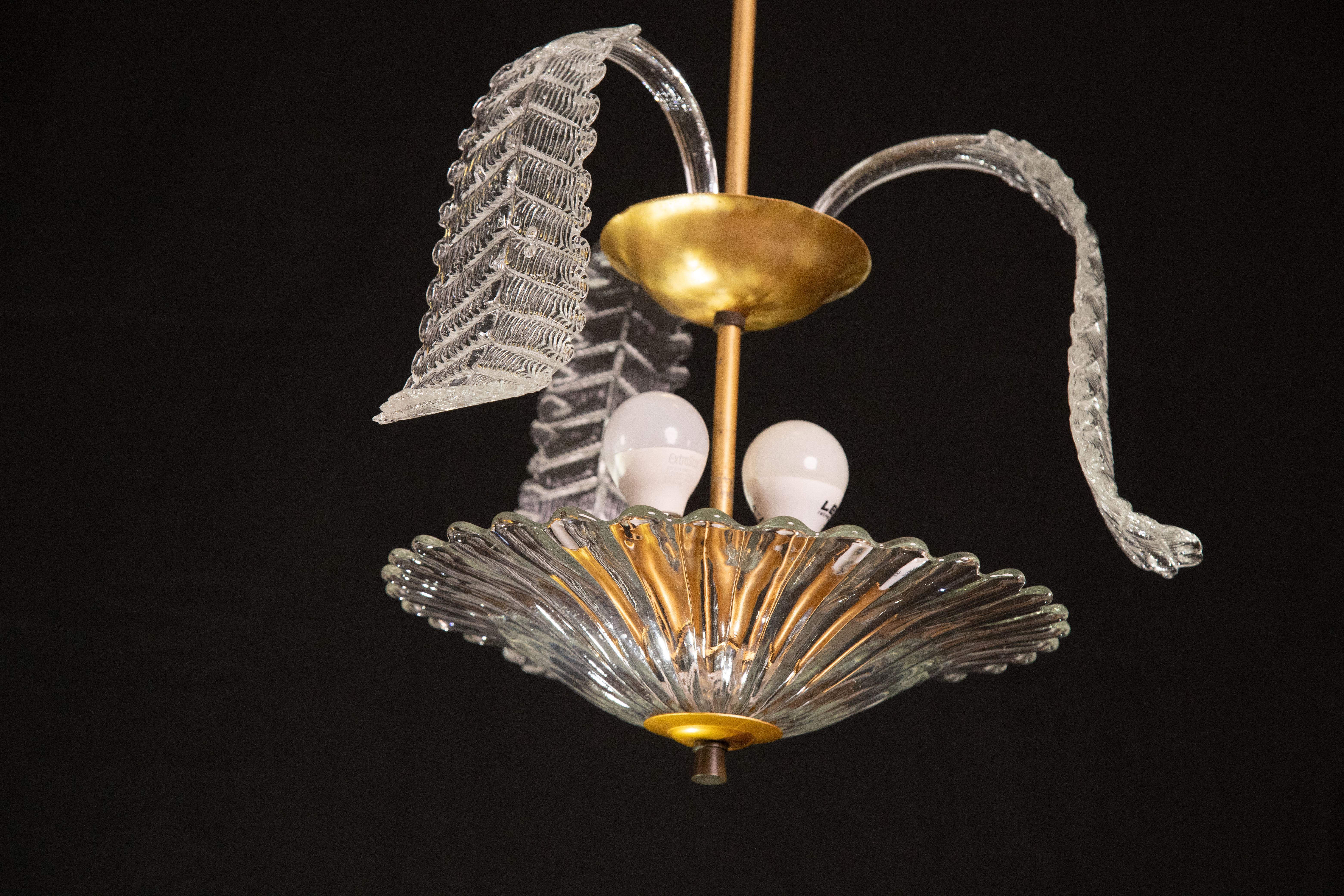 Vintage Liberty Pendant Light by Barovier & Toso, 1950 For Sale 2