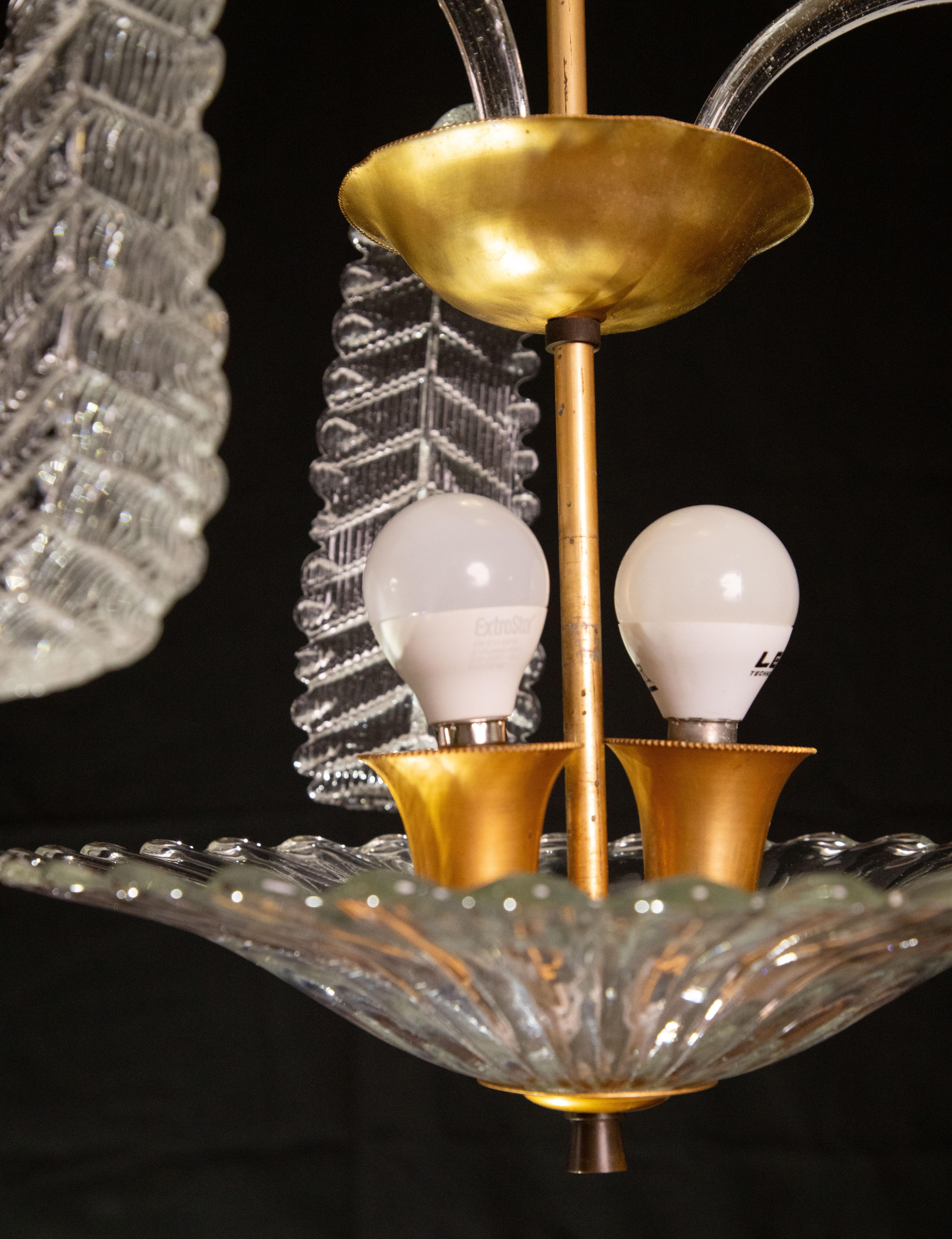 Vintage Liberty Pendant Light by Barovier & Toso, 1950 For Sale 3