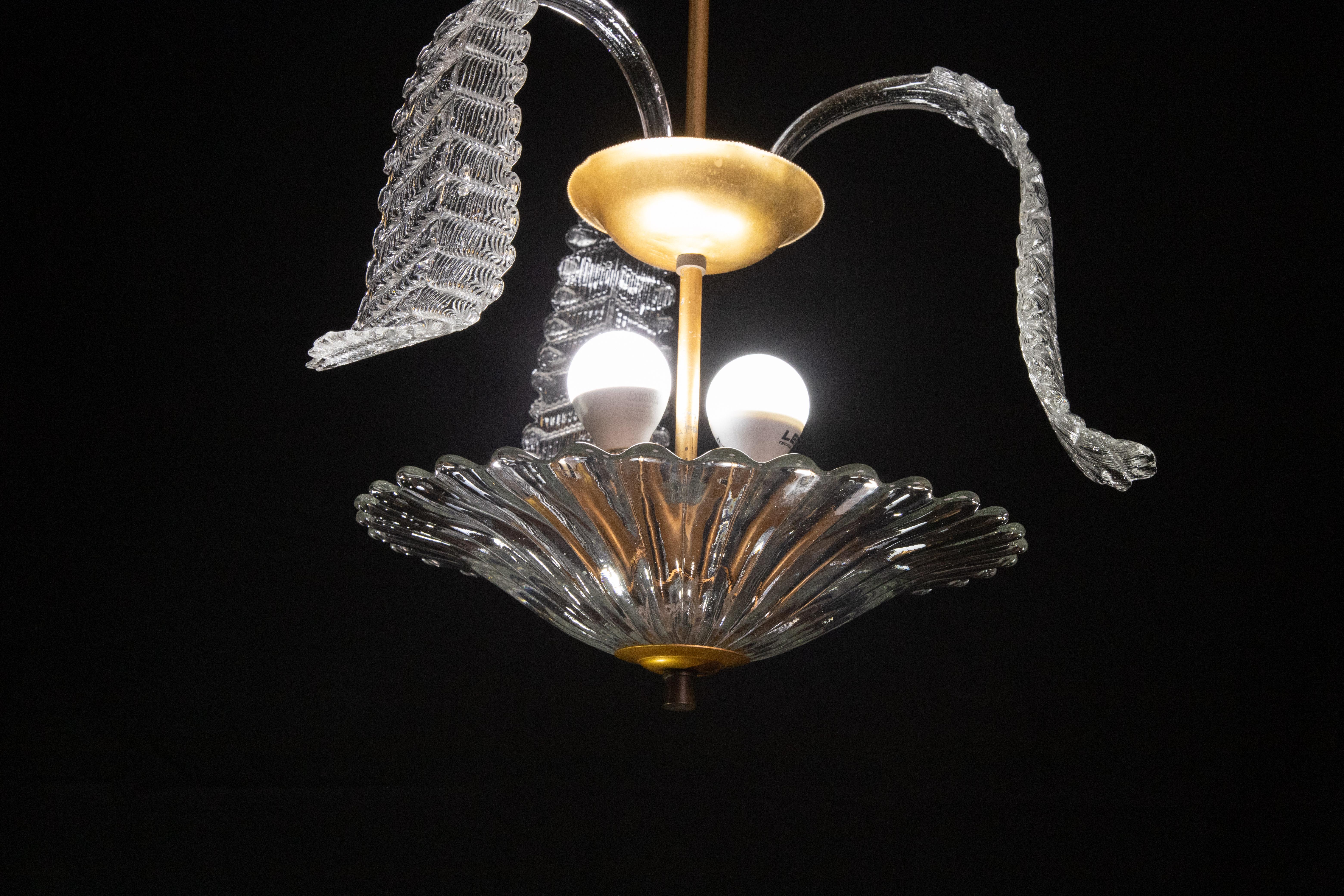 Vintage Liberty Pendant Light by Barovier & Toso, 1950 For Sale 4