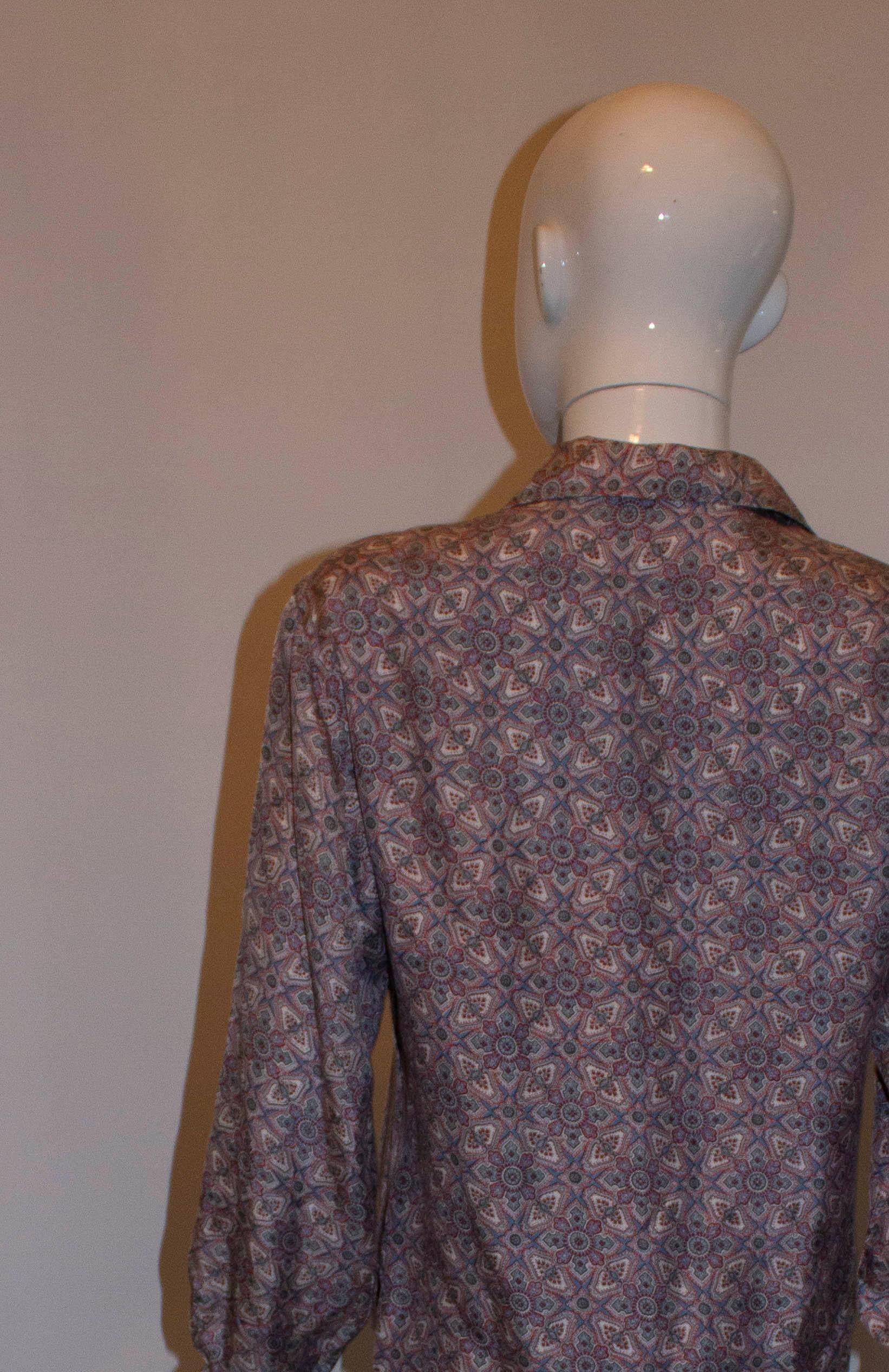 Vintage Liberty Print for London Pride Silk Blouse For Sale 1