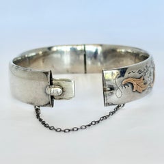 Vintage Liberty Silver and Rose Gold Decorative Bangle
