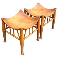 Vintage Liberty Style Thebes Stools, a Pair