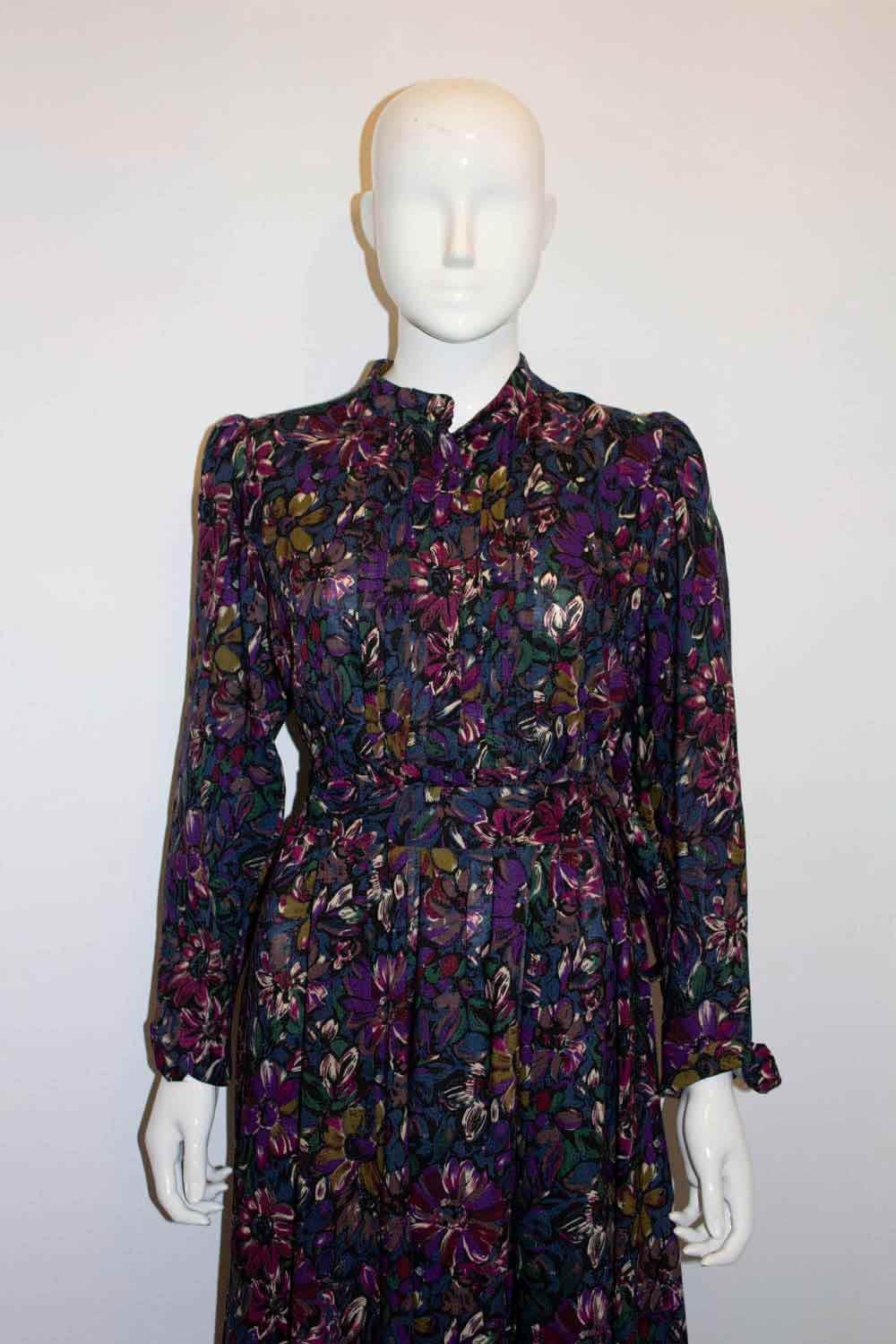 Vintage Liberty  Wool Floral Print Dress For Sale 2