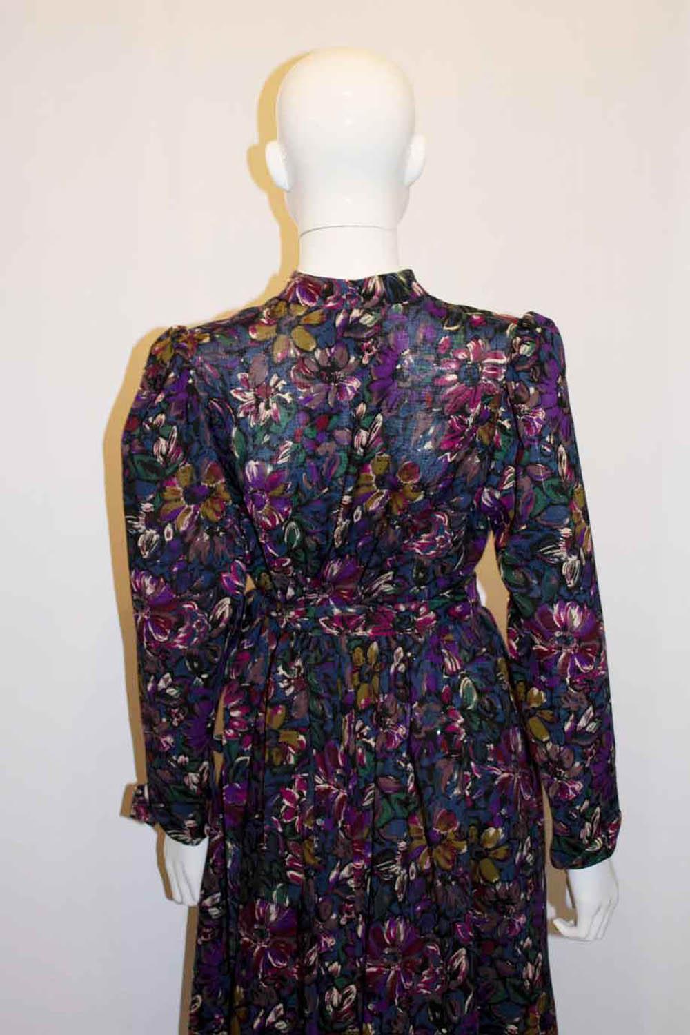 Vintage Liberty  Wool Floral Print Dress For Sale 3