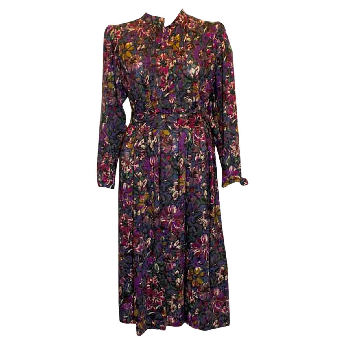 Vintage Liberty  Wool Floral Print Dress For Sale