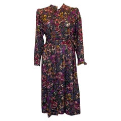 Retro Liberty  Wool Floral Print Dress