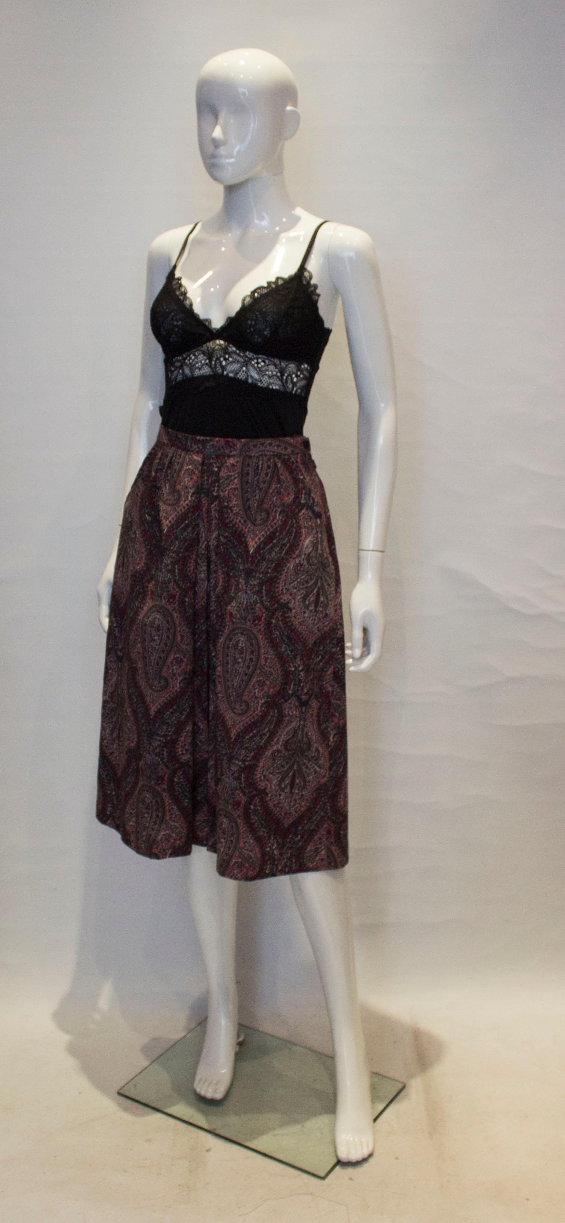 Black Vintage Liberty Wool Skirt For Sale