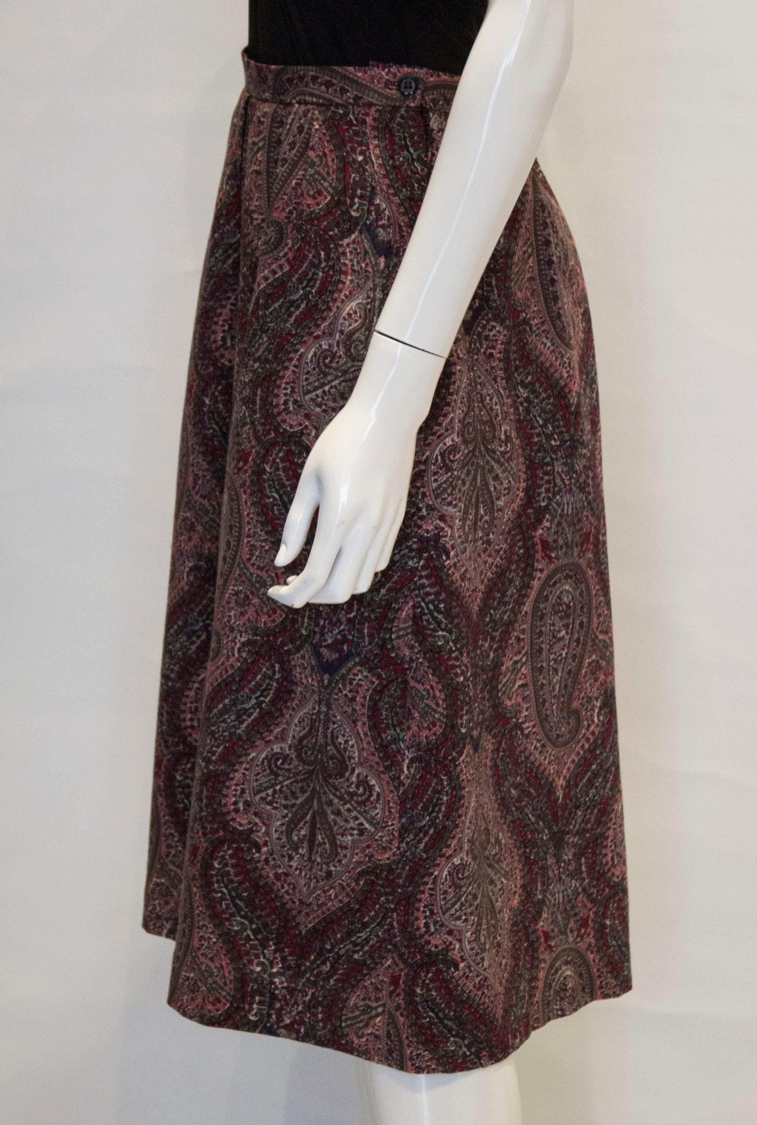 Vintage Liberty Wool Skirt For Sale 1