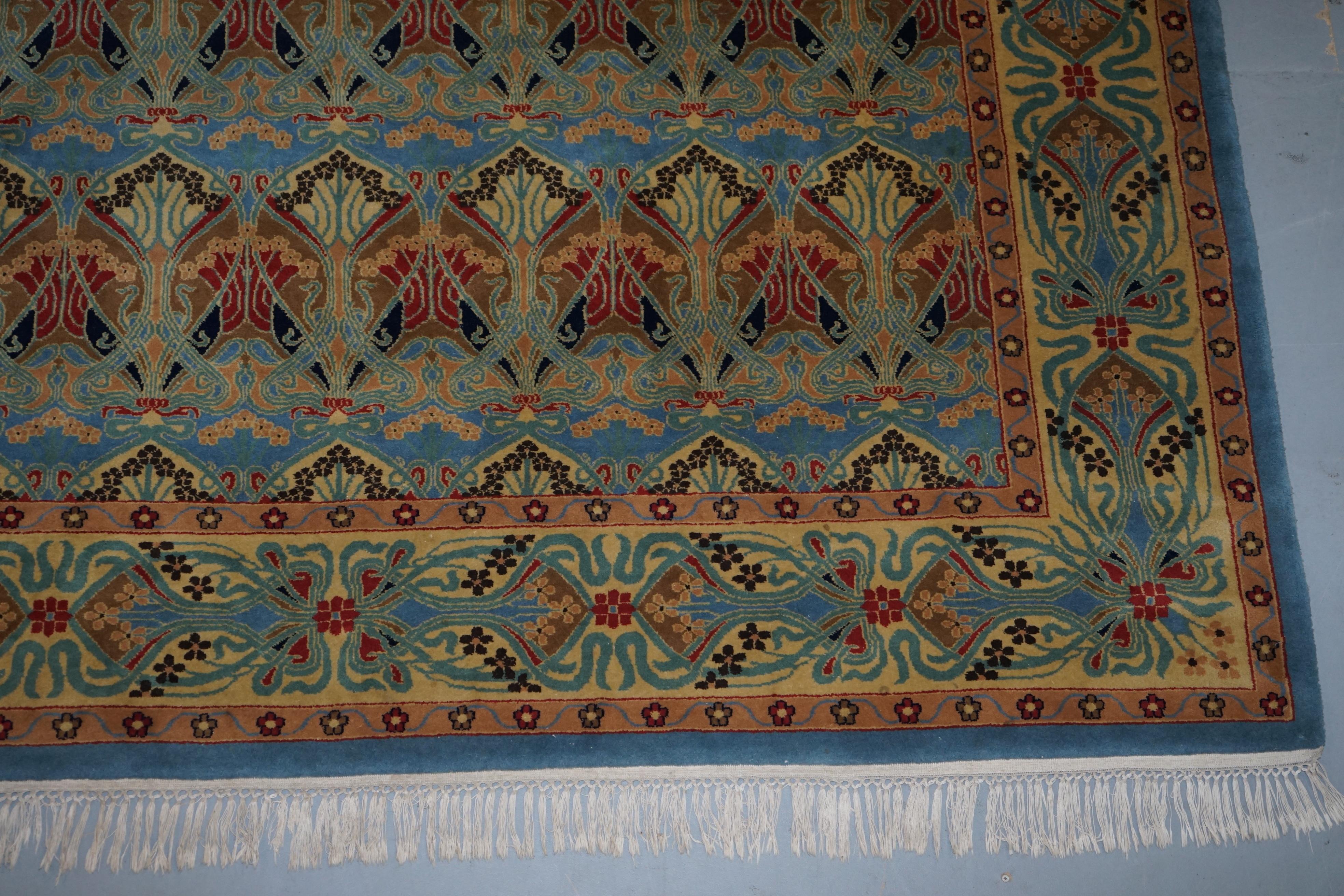 Vintage Liberty's London Ianthe Made in India 100% Wool Pile Kaimuri Rug Carpet 1