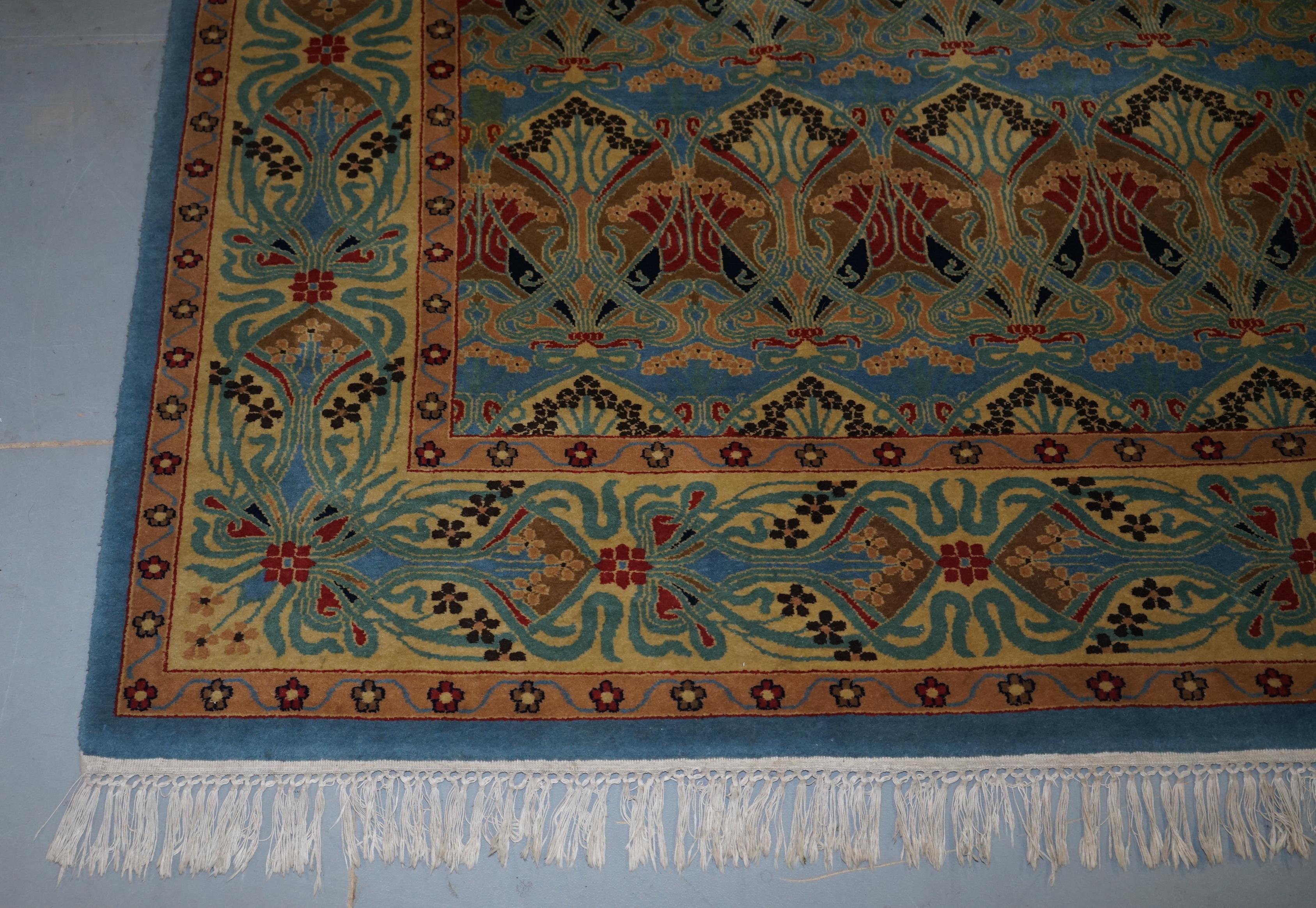 Vintage Liberty's London Ianthe Made in India 100% Wool Pile Kaimuri Rug Carpet 2