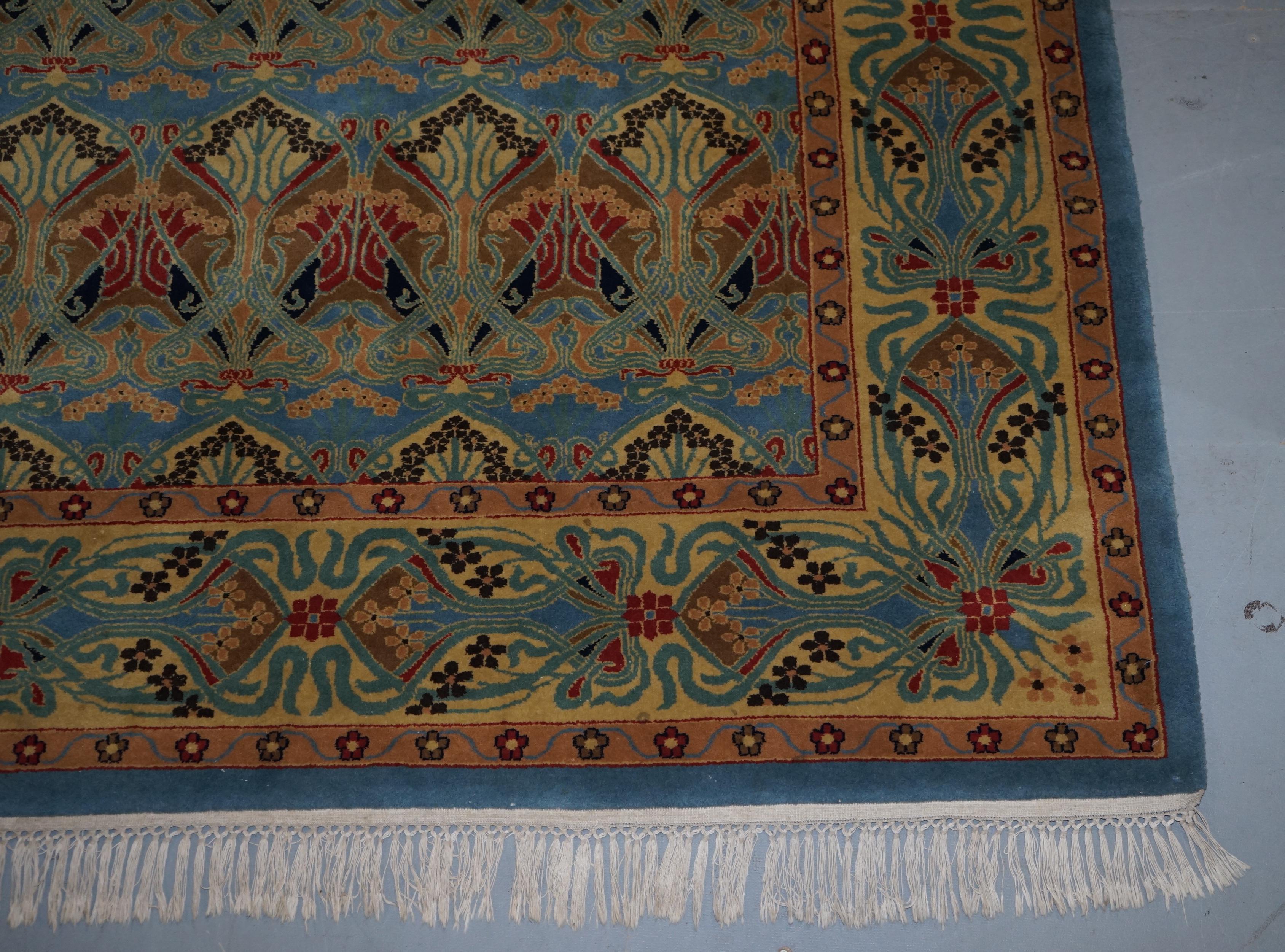 Vintage Liberty's London Ianthe Made in India 100% Wool Pile Kaimuri Rug Carpet 3