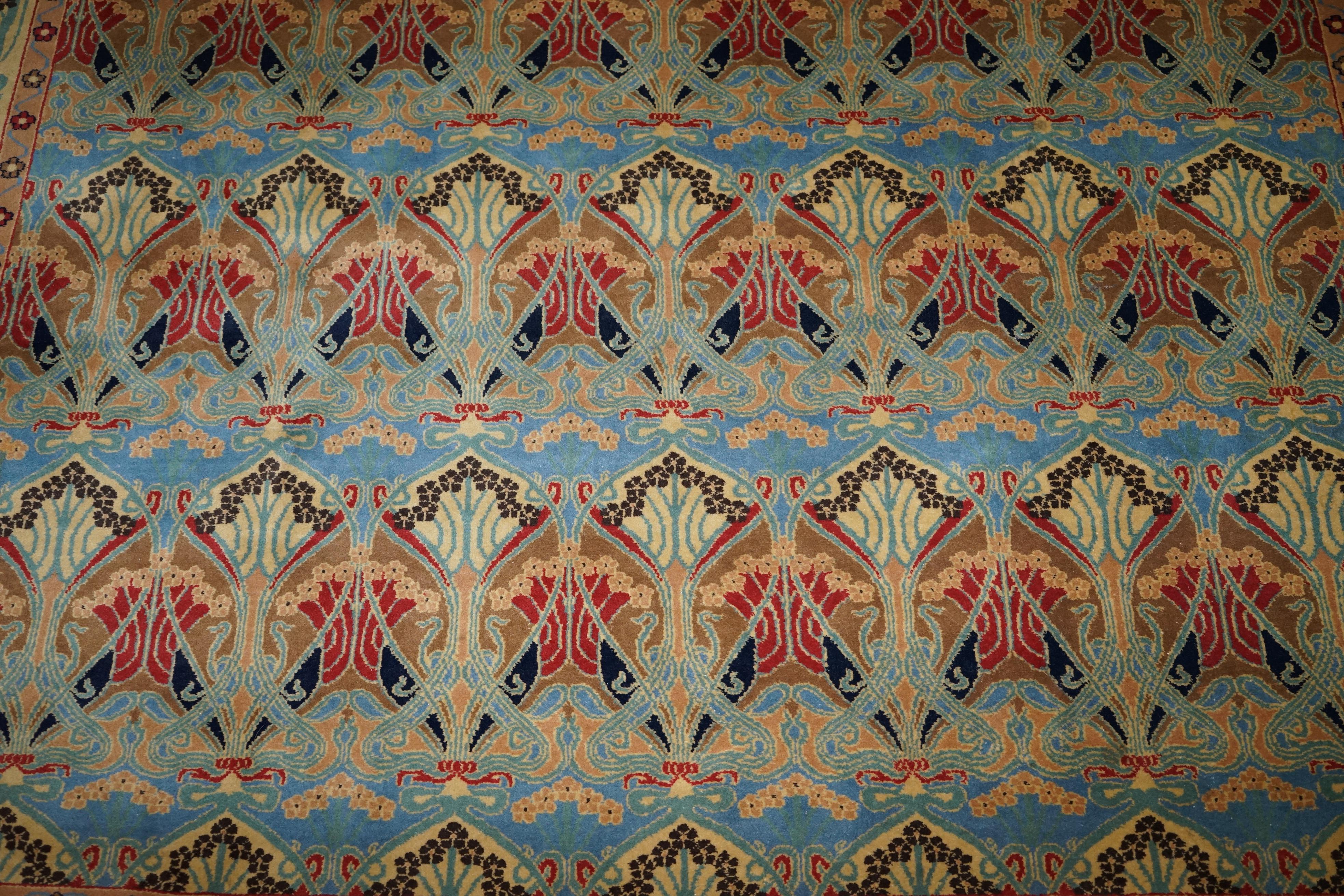 Vintage Liberty's London Ianthe Made in India 100% Wool Pile Kaimuri Rug Carpet 4