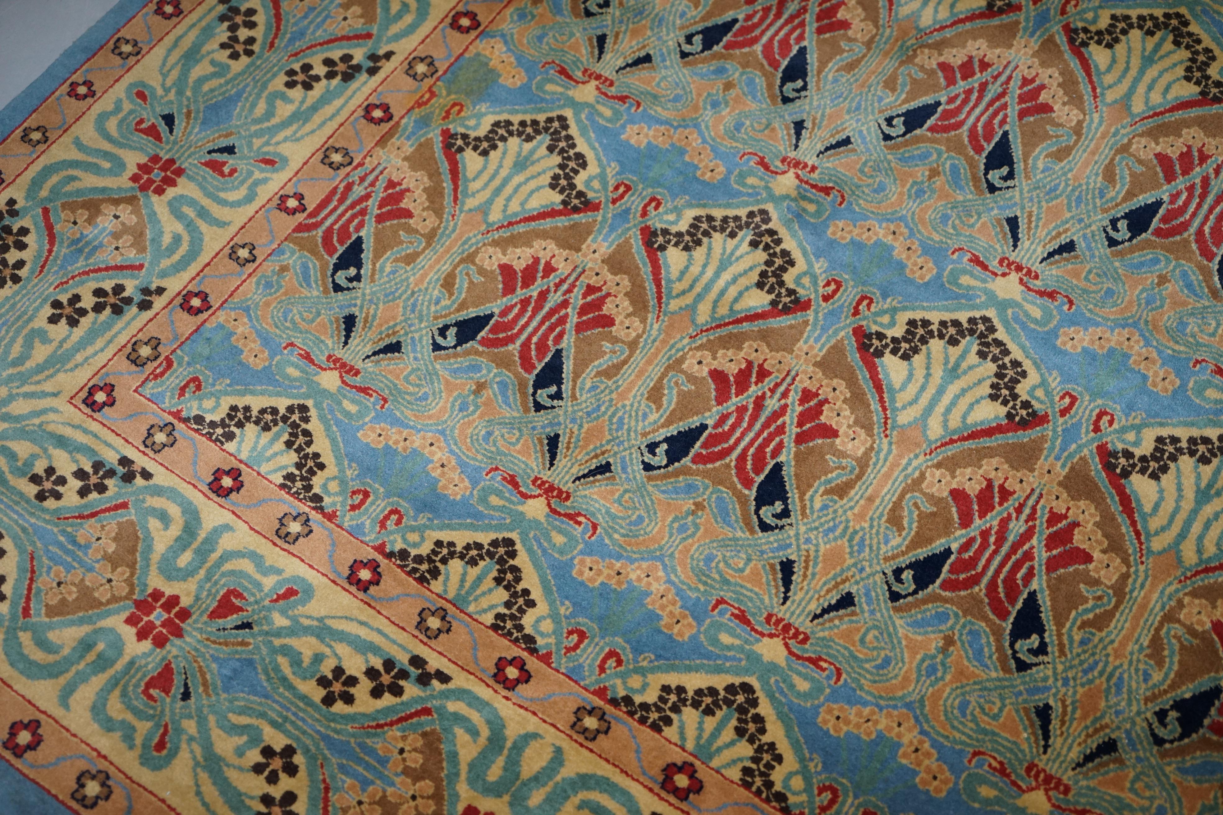 Vintage Liberty's London Ianthe Made in India 100% Wool Pile Kaimuri Rug Carpet 5
