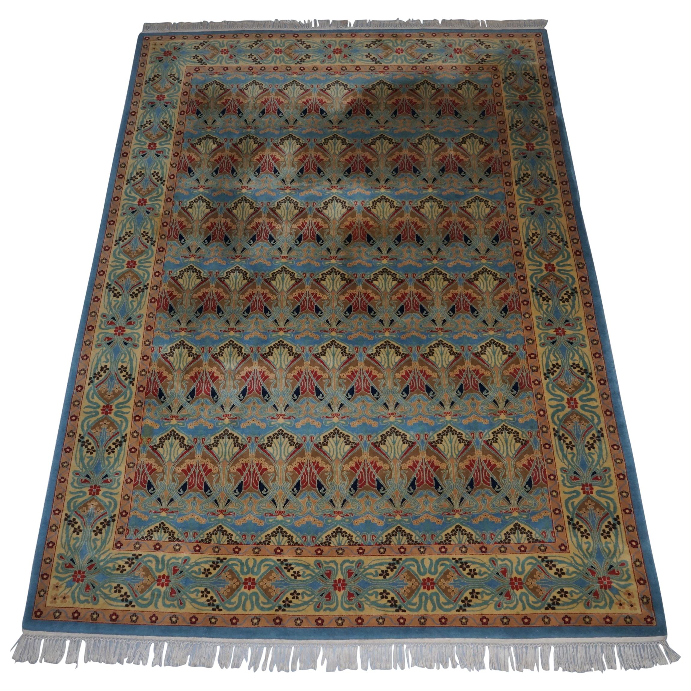 Vintage Liberty's London Ianthe Made in India 100% Wool Pile Kaimuri Rug Carpet