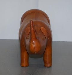 Vintage Liberty's London Rhino in Tan Brown Leather to Be Used as a Footstool