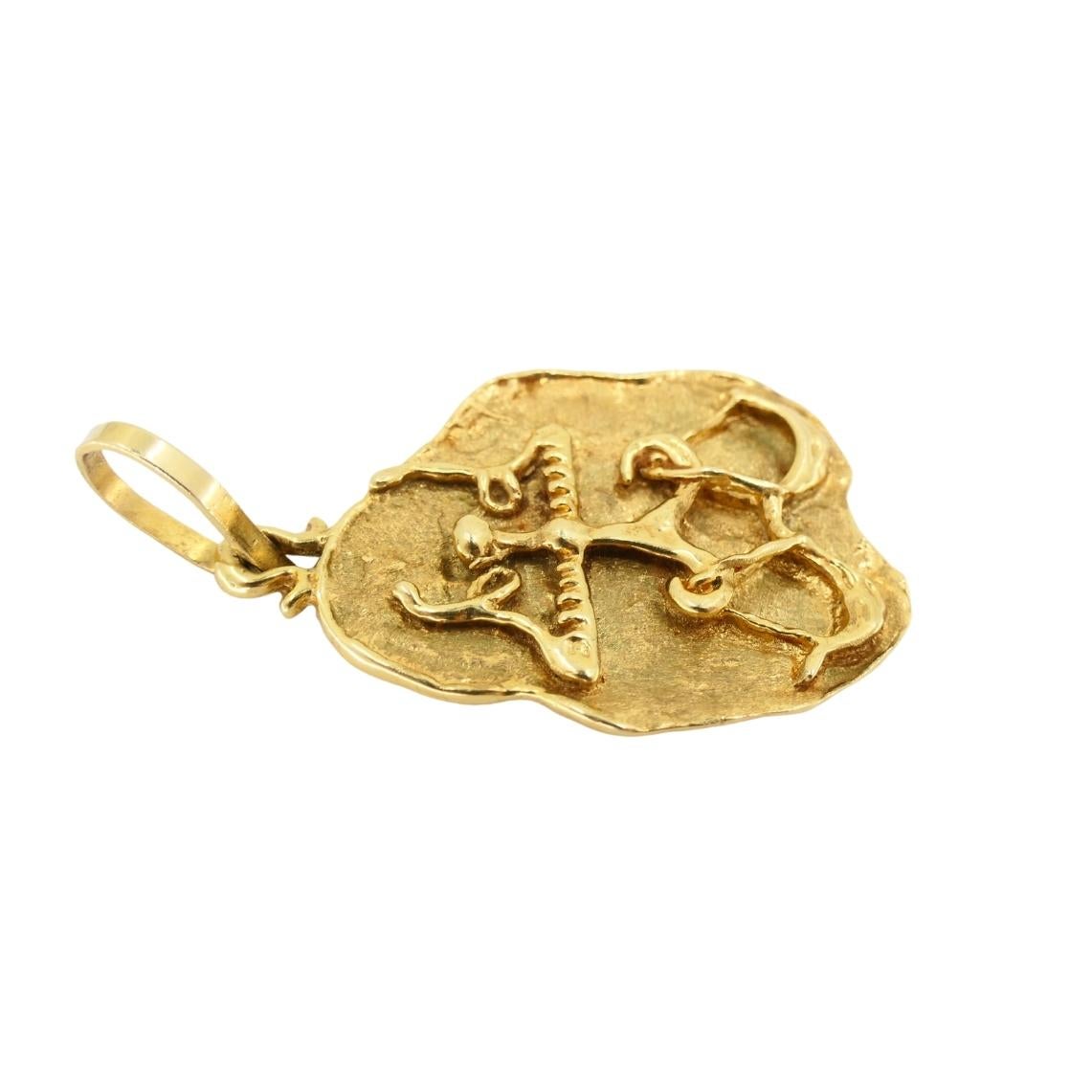 Pendentif Balance Vintage 14k Or Bijoux Astrologiques Unisexe en vente