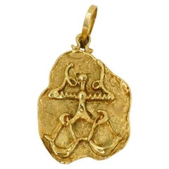 Vintage Libra Anhänger 14k Gold Astrologische Schmuckstücke