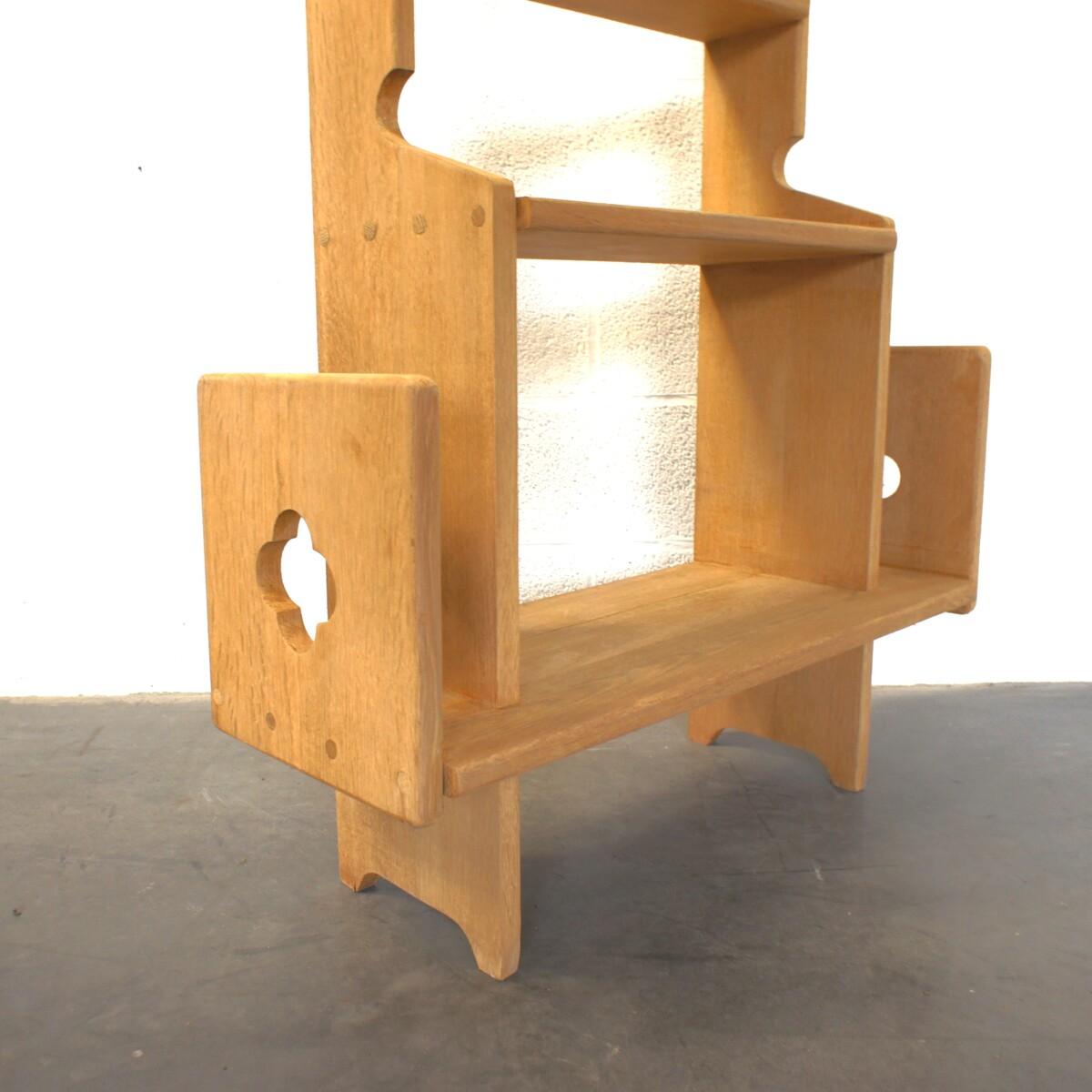 Bookcase made of brushed light oak by Guillerme et Chambron for 