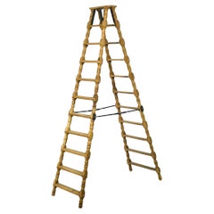 Vintage Library Ladder in Solid Wood