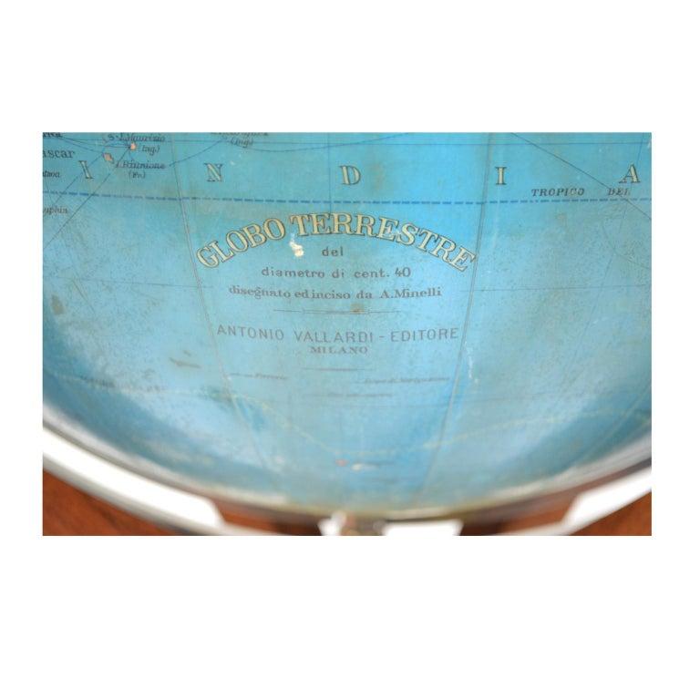 Vintage Library Terrestrial Globe Designed by Vallardi Milan, Early 1950s 7