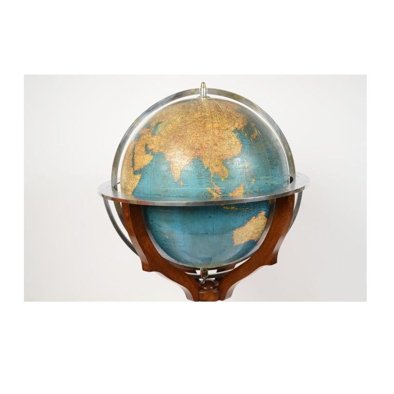 Italian Vintage Library Terrestrial Globe Designed by Vallardi Milan, Early 1950s