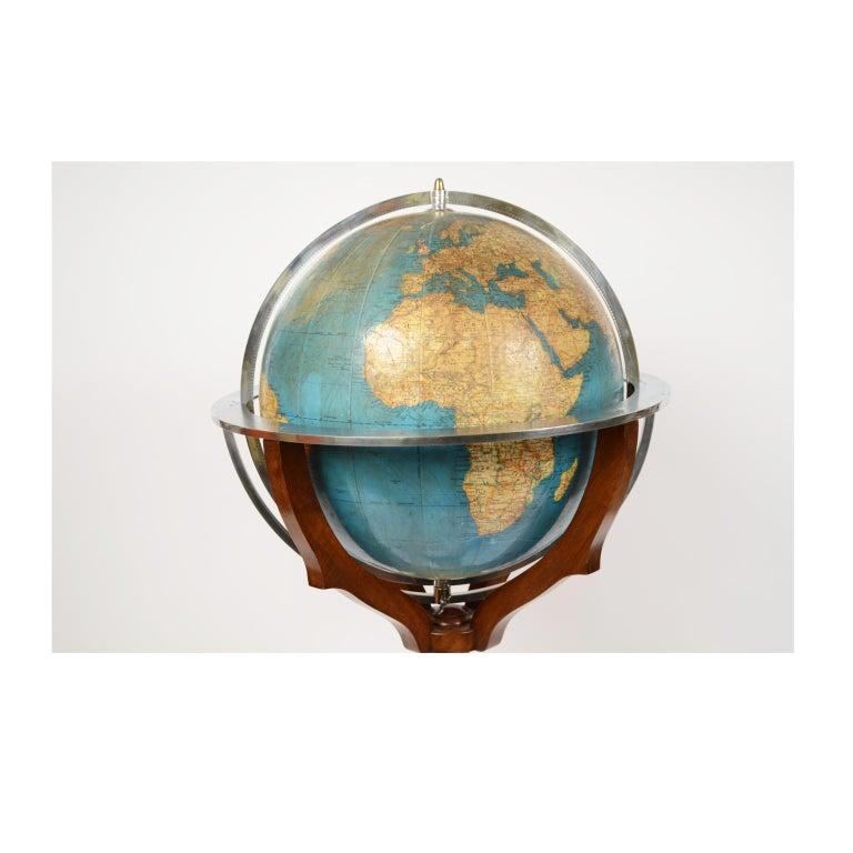 Vintage Library Terrestrial Globe Designed by Vallardi Milan, Early 1950s 1