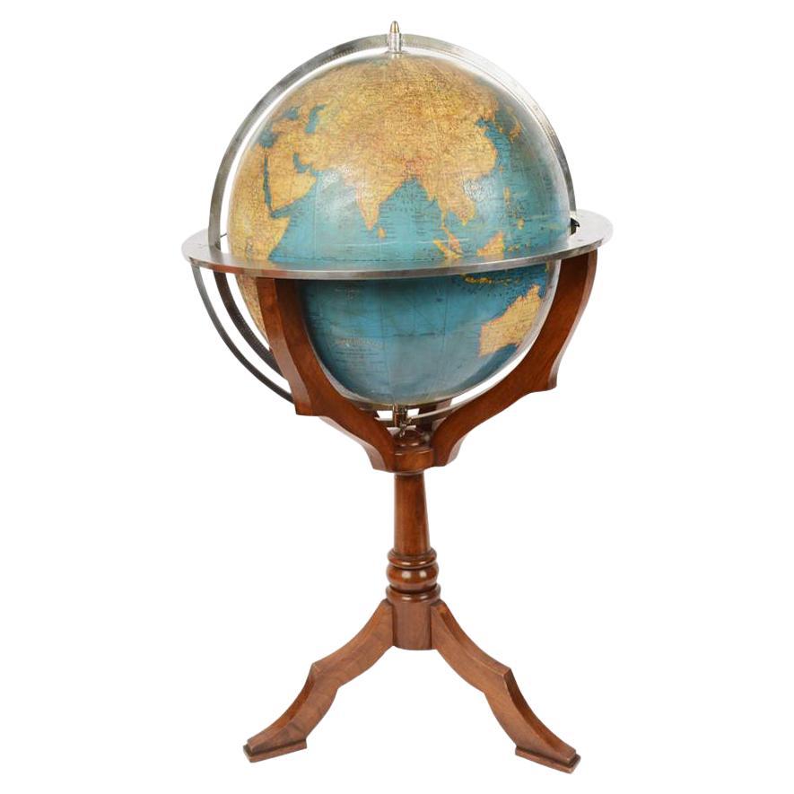 Vintage Library Terrestrial Globe Designed by Vallardi Milan, Early 1950s